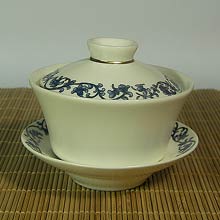 Blue and Gold Pattern Gaiwan
